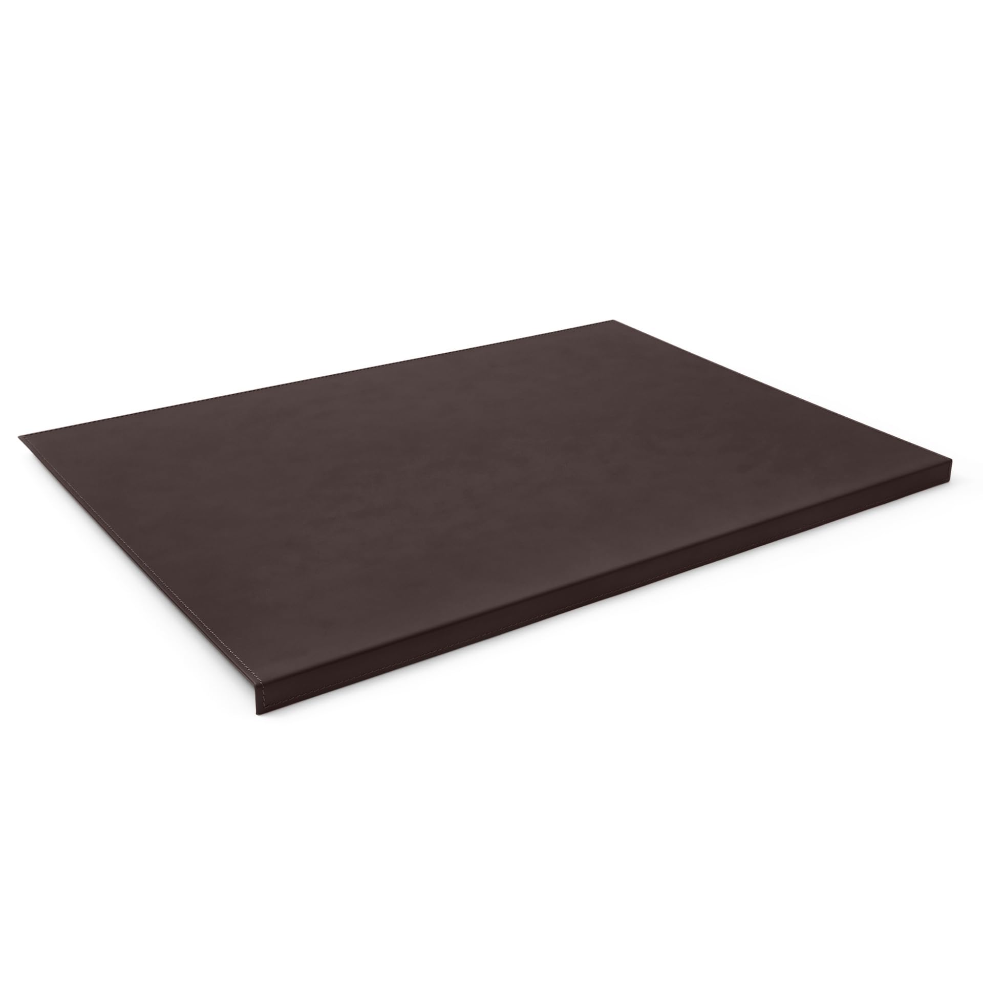Desk Pad Made of Dark Brown Leather cm 50x35 - Resistant Steel Core with L-Shaped Forward Profile - Handmade Stitchings - Made in Italy — image 1