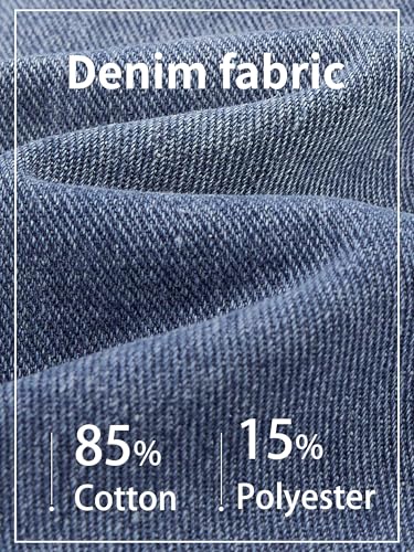 Image of Volunboy Toddler Hooded Denim Jackets Boys Spring Fall Ripped Jean Coat with Hood Long Sleeve Button Down Casual Outerwear
