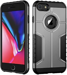 JETech Case for iPhone 8 and iPhone 7, Dual Layer Protective Cover with Shock-Absorption (Silver)