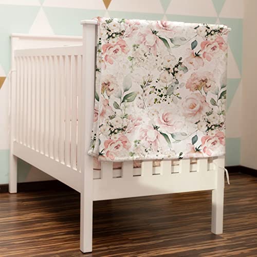 Hawskgfub Baby Toddler Girl Watercolor Peony Flower Blanket Gift, Nursery Daycare Pink Floral Flannel Fleece Bed Swaddling Blankets, Soft Lightweight Newborn Baby Shower Kid Crib Bedding Decor 30 X 40 #TOP1