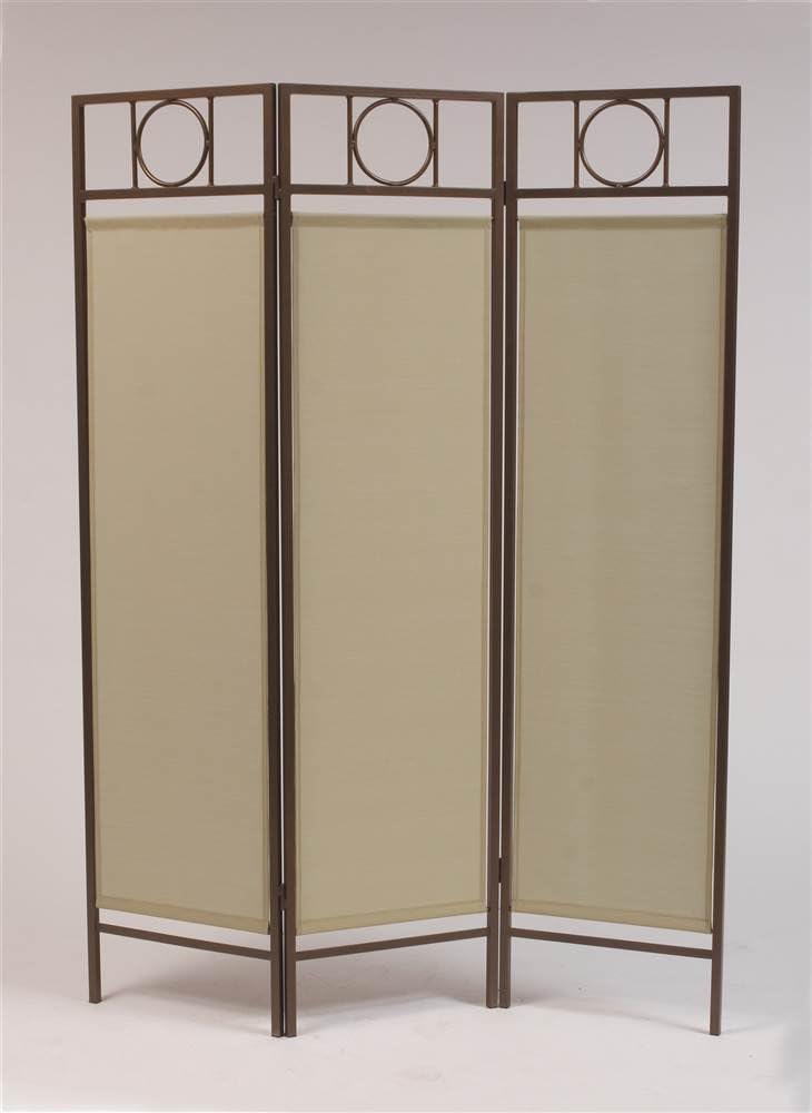 Modern Folding Outdoor Privacy Screen with Bronze Finish Frame (Terracotta)