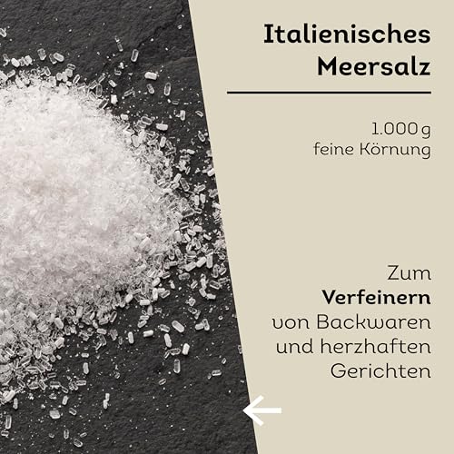 Küper Selection Meersalz - 1000g feines Salz zum Würzen und Verfeinern - ohne Zusätze oder chemische Nachbehandlung
