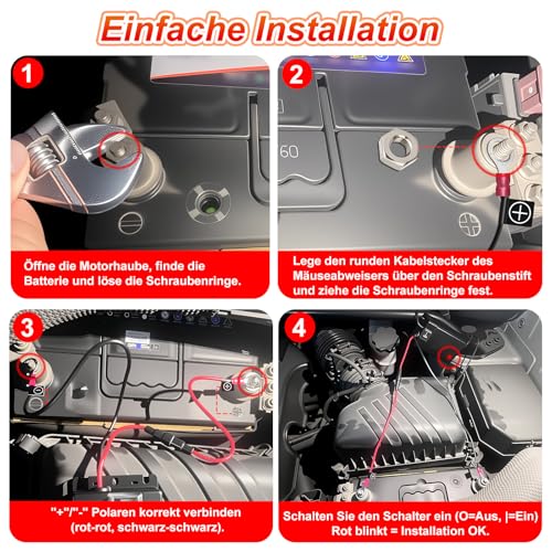 GizmoVine Marderschreck Auto, Marderabwehr Auto,Marderschutz für Auto,Marderschreck Mit Ultrasound,Langfristiger Mader Abwehr,Marderschutz im Motorraum Mit Anschluss an 12V Autobatterie