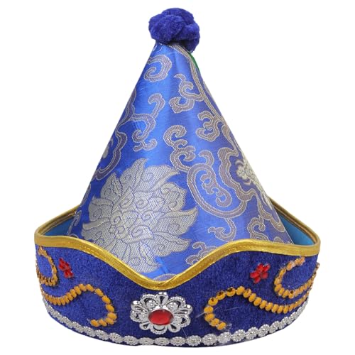 Mongolian Hat for Cosplay Festivals Travel Photo Props Accessories Stylish Exotic Hat with Intricate Embroidery Cultural