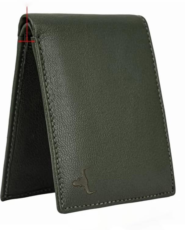 Image of WILD NAPA RFID Protected Brown Genuine Leather Wallets for Men (Green)
