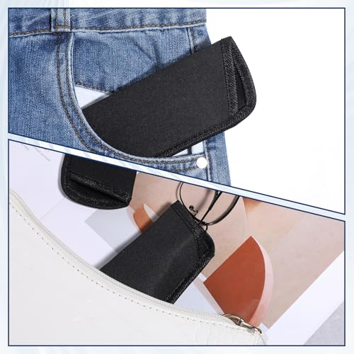 Image of 6 PCS Glasses Pouch, Soft EVA Eyeglass Bags Protective Soft Slip in Eyeglass Case Black Slim Unisex Glasses Sleeve Portable Sunglass Sleeve for Business Men Women Teen Student Scholars Reading