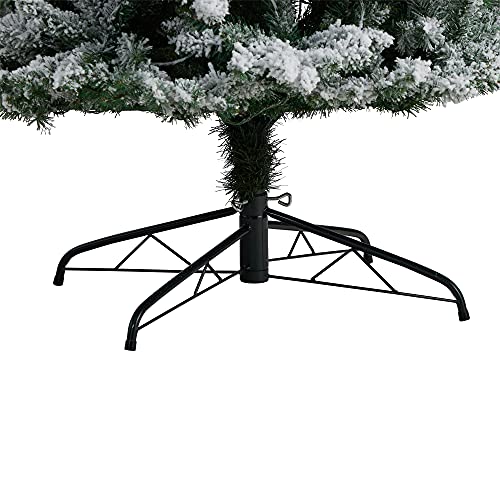 9Ft. Slim Flocked Montreal Fir Artificial Christmas Tree With 600 Warm White Led Lights And 1860 Bendable Branches #TOP5