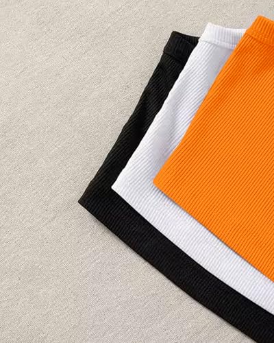 Image of (Pack of 3) Stylish Sleeveless Round Neck Ribbed Tank Tops for Women and Western Crop Top