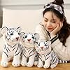 Tiger Plush Toy Animal Tiger Pillow Cute Animal Plush Stuffed Toy Animal Doll, Gift for Boys Girls (White, 9.0 in)