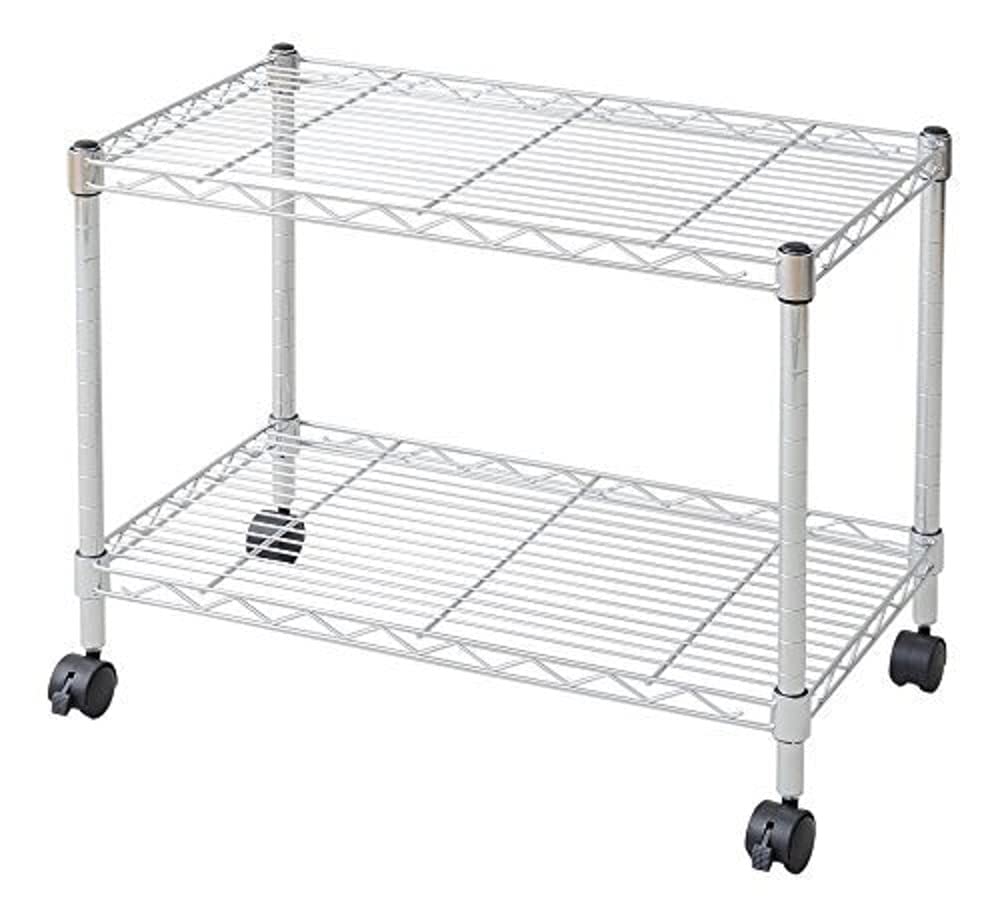 Amazon｜メタルシェルフ(幅60 奥行35 高さ46) 2段 キャスター付 クロム
