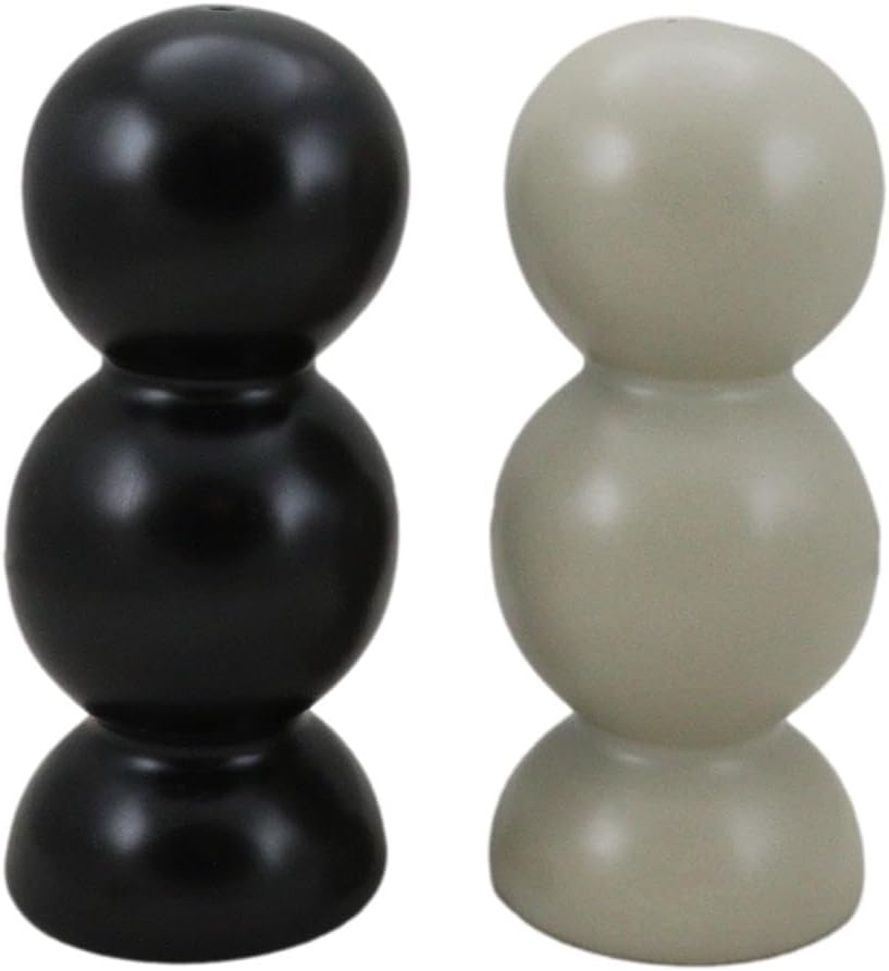 Miniatura 6 de Ebros Gift Frank Lloyd Wright Architecture Geometry East Meets West Imperial Hotel Oya Cabaret Stones Cerámica Blanco Y Negro Sal Pepper Shakers Set