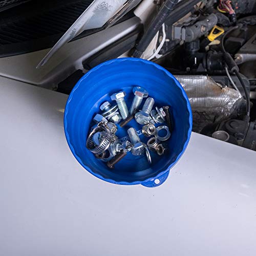 Oemtools 25334 Blue Magnetic Nut Cup, Curved Magnetic Parts Tray Holds Up To 5 Pounds, Attaches To Metal Surfaces, Multi-Use Nuts And Bolts Organizer Made From Durable Abs Plastic #TOP7