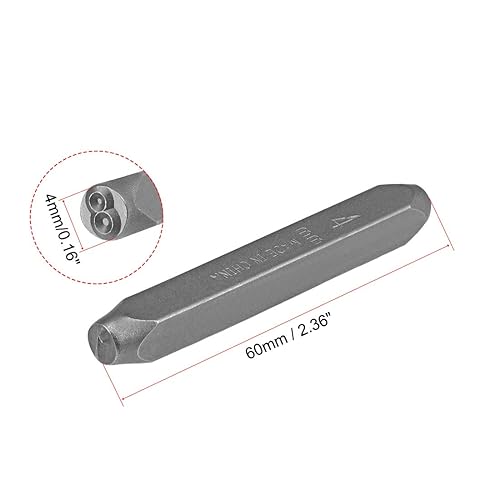 Miniatura 2 de uxcell Juego de sellos metálicos de números, 532 "0.157 in, digital 0 a 9, juego de punzones de madera, cuero, acero, herramientas de punzón, sello