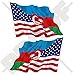 USA Stati Uniti d'America & AZERBAIJAN Azzurra, Americano-Azerbaigiani Flying Flag 4,7" (120mm) Adesivi in vinile, 2 adesivi (sinistra destra)