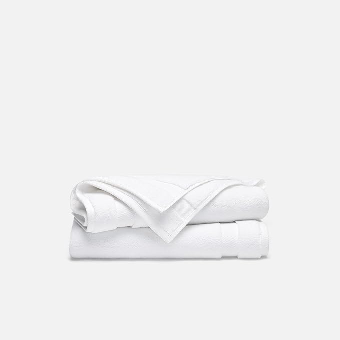 Brooklinen Super-Plush 100% Turkish Cotton Hand Towels - Set of 2-770 GSM, Highly Absorbent, Machine Washable, Perfect for Home & Bathroom (20" x 30", Solid White)