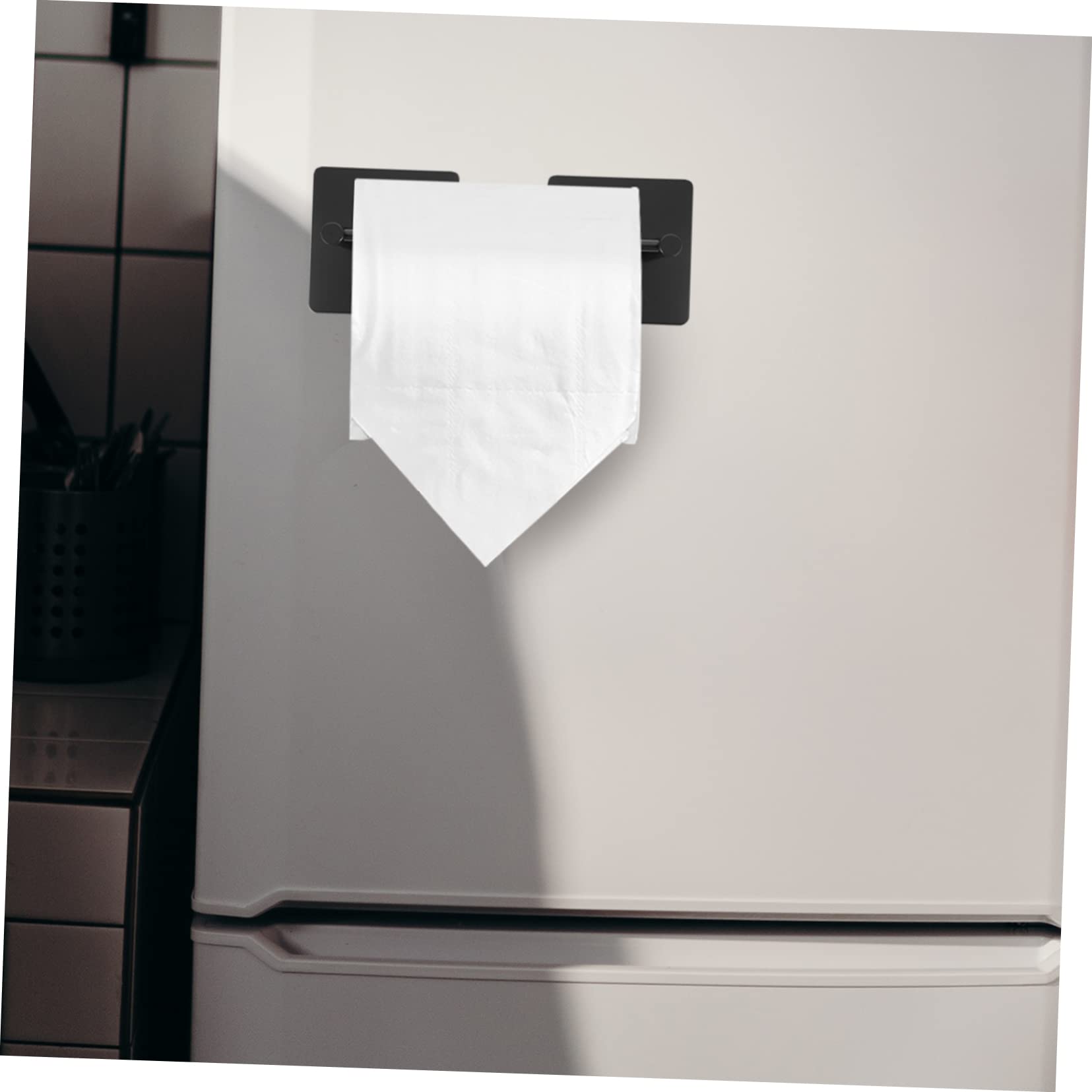 PRETYZOOM Porta Carta Nero in Acciaio Inossidabile Magnetico Igienica Design Salvaspazio Semplice e Moderno, per Bagno e Soggiorno