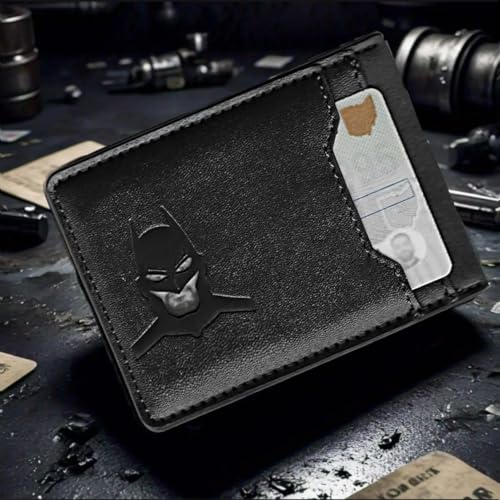 Bat ID Wallet Slim Leather Card Holder Case Wallet With Super Hero Mask Gift For Dad Son Boyfriend Husband Anniversary Birthday4
