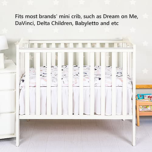 TILLYOU Cloudy Soft Pack and Play Sheet Quilted, Breathable Thick Play Yard Playpen Sheets, 39"x27"x5" Fit Mini/Portable Crib Mattress Pad Pack N Play Mattress Pad, Numbers