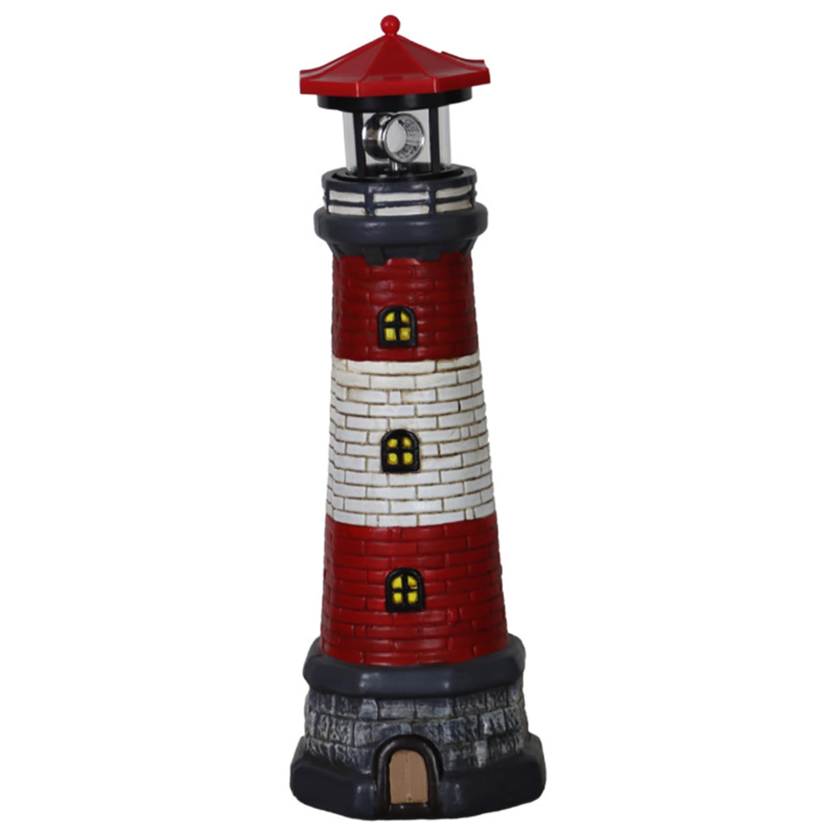 Hbbgdiy Red Solar Lighthouse Outdoor Waterproof Decorative Lighthouse Lamp With Rotating Led Lights 4.7X4.7x14.8 Garden Statue Ornament For Yard Pathway Patio Gifts Home Decoration