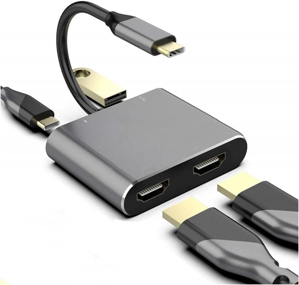 Amazon.com: USB C to Dual Adapter, 4K 60Hz Screen Expansion 4 in 1 USB ...
