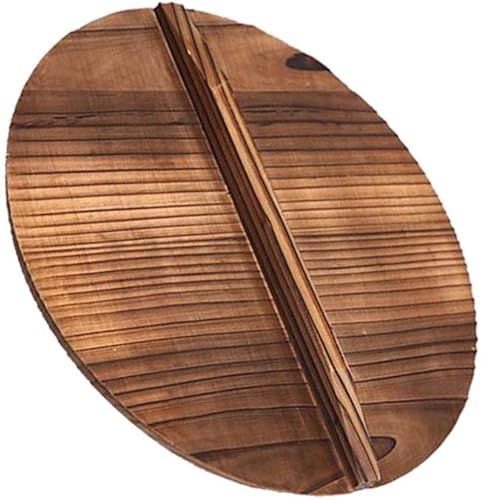 Cabilock Tapa de olla de madera, protector de salpicaduras de aceite para cocinar, diseño elegante que retiene el vapor evita quemaduras,