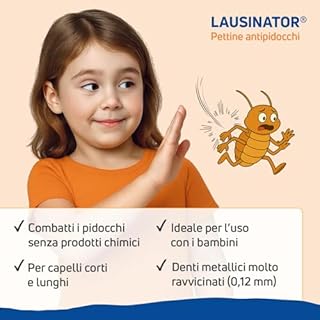 Pettine antipidocchi e lendini 3-in-1 professionale in acciaio inox extra fine con lente, per bambini e adulti. Antiforfora. Antipulci cane e gatto