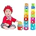 Gobelets Gigognes, 9 tasses d'un ensemble de 1-8 ou A-H à empiler, Jouet éducatif pour bébéSwirlColor 1 Set 9 Pieces Bébé Tout Figures Lettres Empilement et Jouets éducatifs de Nesting Coupes Jouets pour enfants