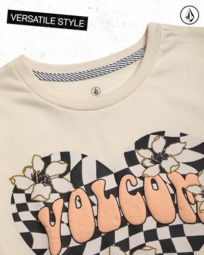 Image of Volcom Girls Shirts - Casual Crewneck Short Sleeve Graphic Tee Trendy Tops - Breathable Girls Summer Clothes
