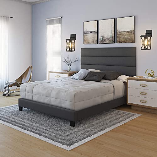 Wingbo 2 Pack Indoor Lantern Wall Sconces, Retro Rectangle Wall Sconce Set, Hardwired Or Plug In Wall Mounted Lamps With 2 E26 6W Dimmable Led Bulbs For Bedroom, Hallway, Living Room, Black & Gold #TOP1