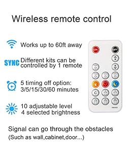 WOBANE Under Cabinet LED Lighting Kit, Dimmable Strip Lights with RF Remote — photo 3 of 6