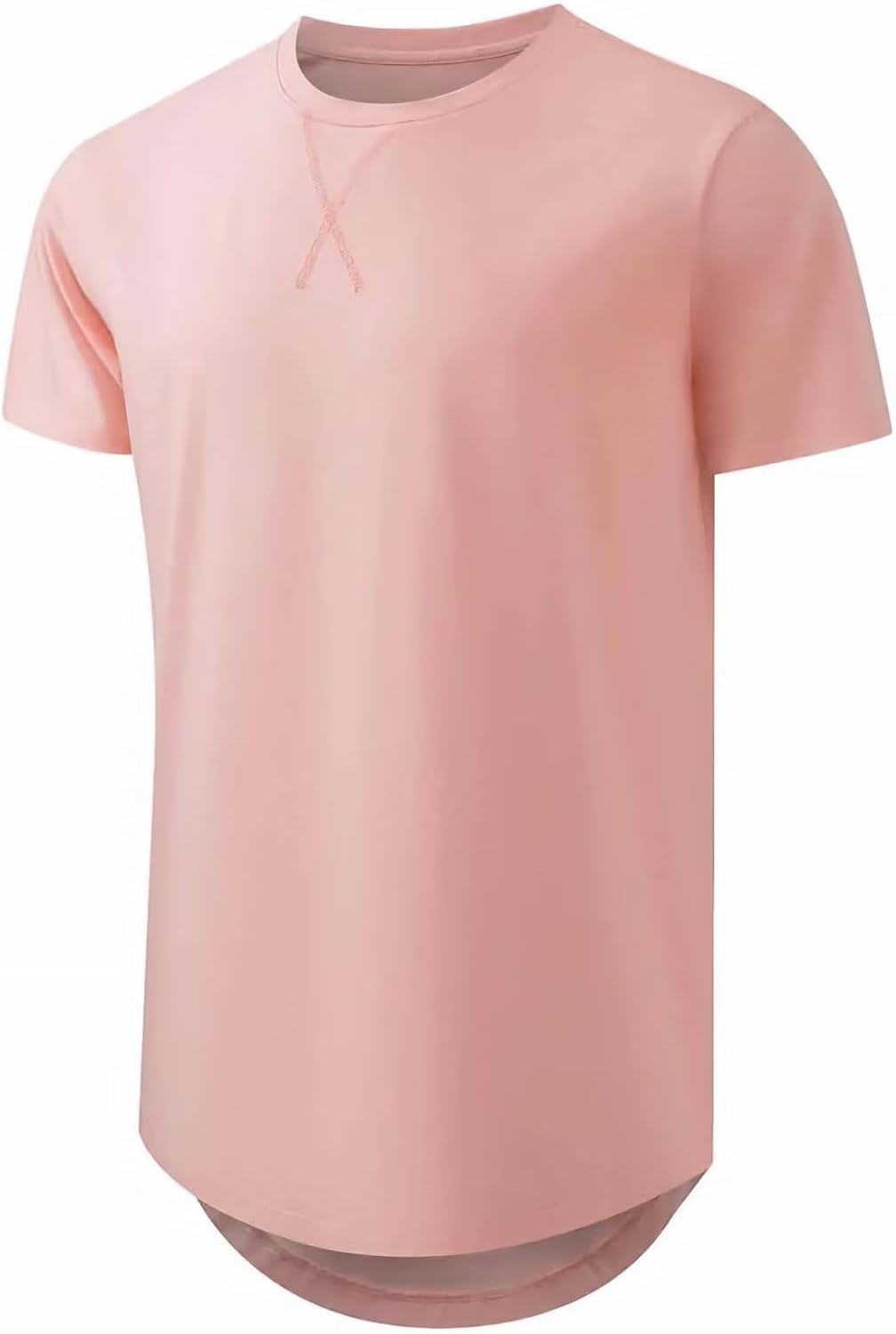 Mens T Shirts Casual Hipster Hip Hop Longline Crewneck Tee Shirts - Image 5