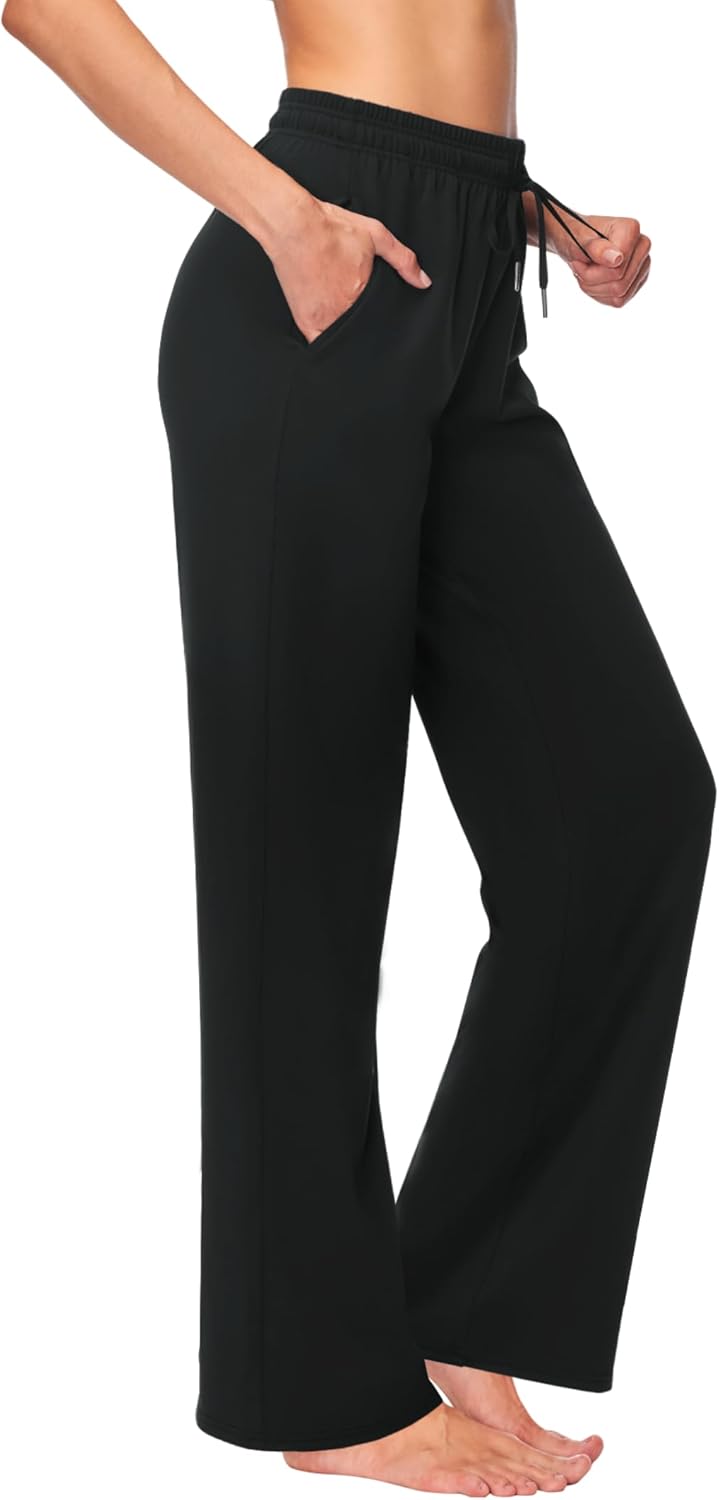 Wide Leg Yoga Sweatpants for Women Soft Workout Athletic Pants Casual Lounge Travel Pants - Image 2