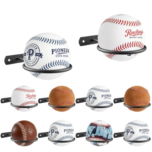 Baseball Stand Holders 10 Pack Ball Bat Wall Mount Display Metal Stand Holder Display Centerpieces Tables for Baseball Sports Lover (10 Pack)
