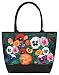 Produktbild VON LILIENFELD Handtasche Damen Motiv Blumen Stiefmütterchen Shopper Maße L42 x H30 x T15 cm Strandtasche Henkeltasche Büro