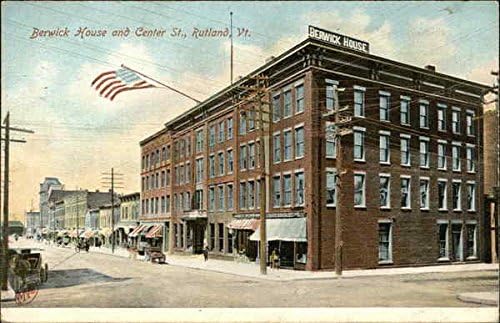 Berwick House and Center St Rutland, Vermont VT Original Antique Postcard 1908