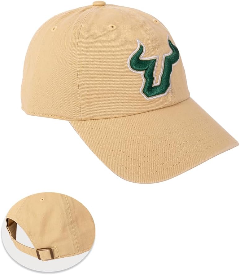 Desert Cactus University of South Florida Baseball Hat USF Bulls Brimmed Embroidered Hats Cap Adjustable Cloth Strap Adult