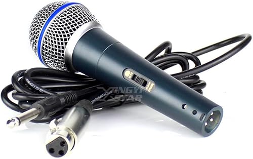 Mikrofon Professionelles Drahtgebundenes Dynamisches Handmikrofon Gesangs-Karaoke-Mikrofonsystem FA r Beta 58A Mit 6 5-Mm-Klinke Audio Line 