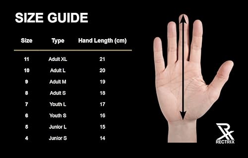 Miniatura 8 de Rectrix 1.0 Guantes de portero (con funda de cremallera gratis) - Corte negativo - Tallas para jóvenes y adultos - Agarre profesional para portería