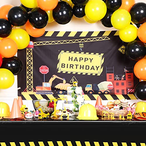 Remagr Construction Birthday Party Tablecloth Dump Truck Birthday Table Covers For Kids Boys Birthday Construction Party Decorations , 51 X 71 Inch (Elegant Style, 3 Pcs) #TOP4