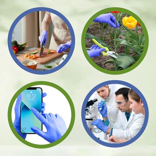 Jointown Biodegradable Nitrile Exam Gloves, Disposable Medical Surgical Gloves, Violet Blue Nitrile Glove, Latex Free, Food Safe, 200 Count, Small - Image 3