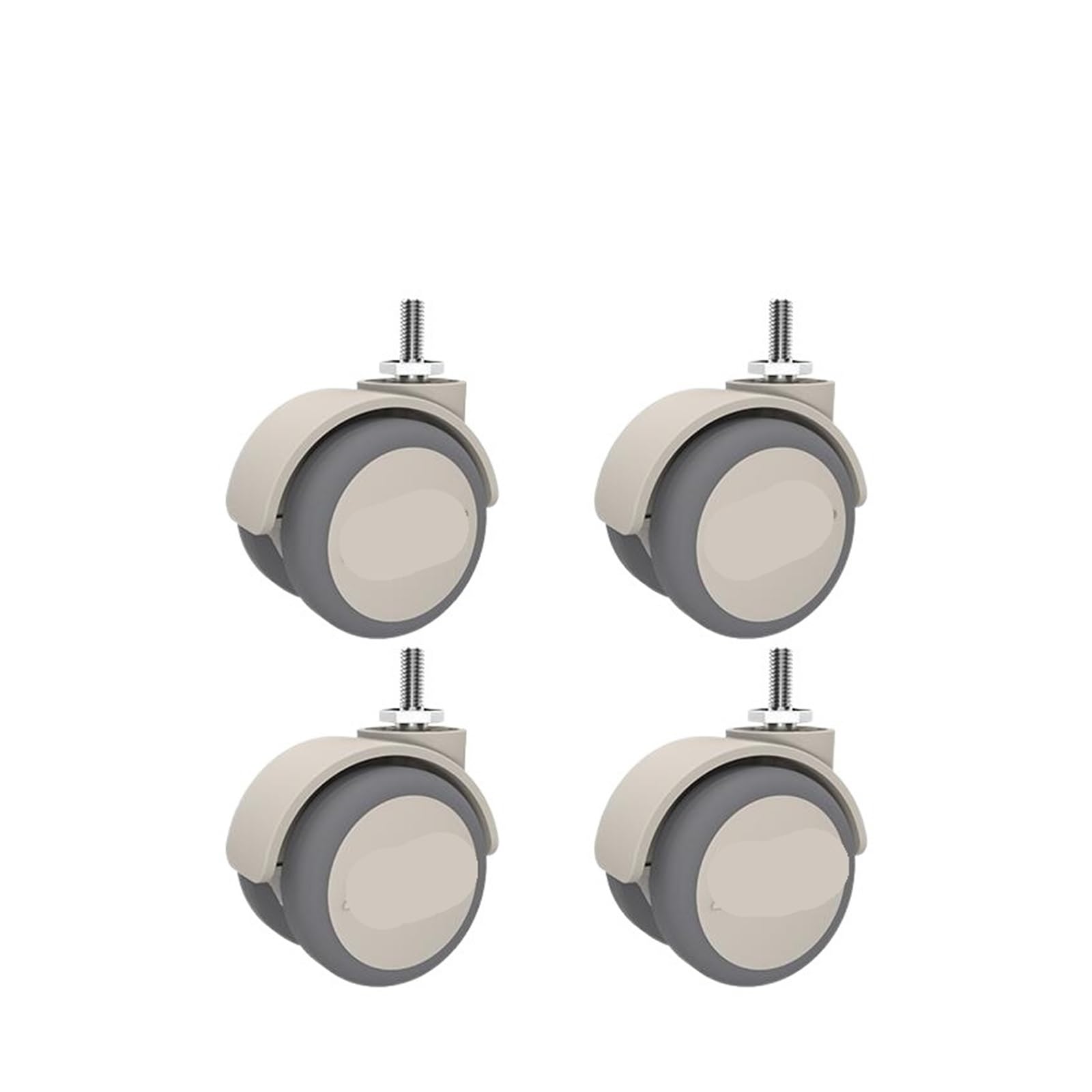 Mxxdmopd M6-A 4 Pieces/Lot Gray 2-Inch M6/M8/M10/M12 Screw Swivel Caster With Brake And Soft Rubber(M6-A)
