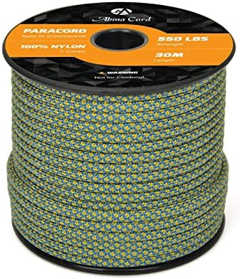 Abma Cord Paracord 550 4mm Nylon Rope Type III 7 Strands Parachute Cord - Max. 250kg (550lbs)