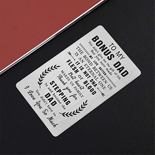 TANWIH Step Fathers Day Stepdad Gifts - Thank You for Stepping In - Stepfather Birthday Gifts, Bonus Step Dad Wallet Card3