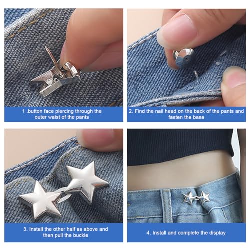 Miniatura 5 de Luliyldj Ajustadores De Pantalones, Botones Ajustables Para Cintura, 8 Pares