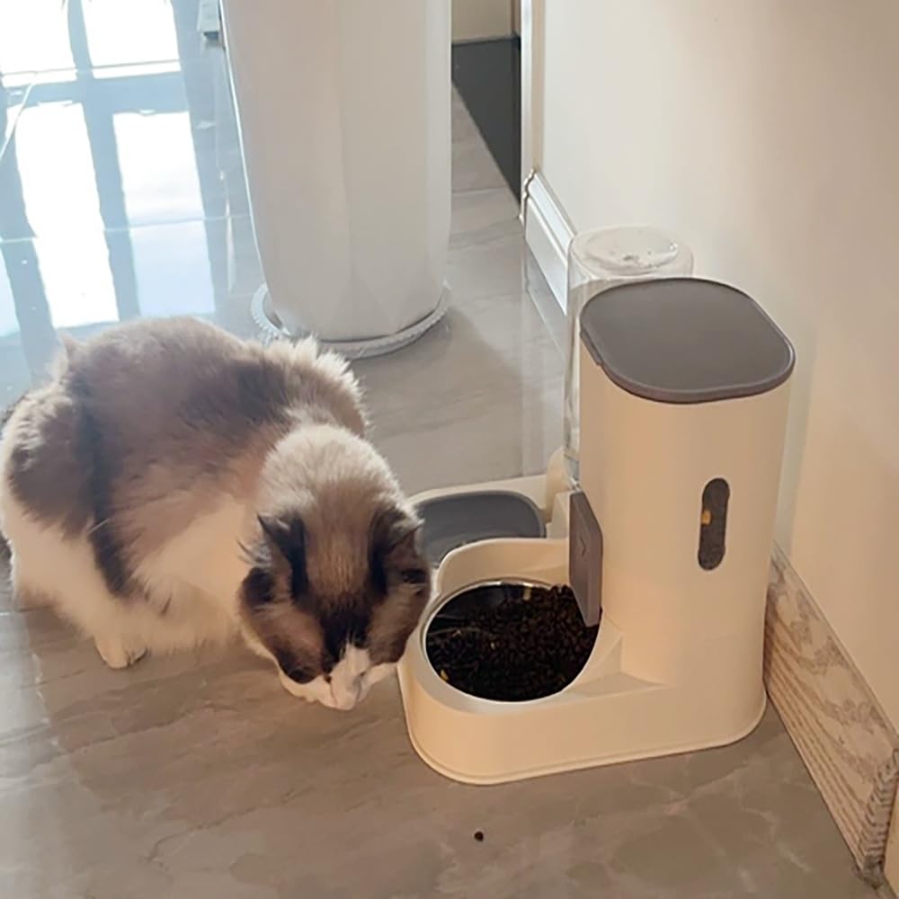 Ciotola per Animali Domestici | Ciotola Elegante 2 in 1 per Cani e Gatti, Distributore di Cibo e Acqua(Blue)