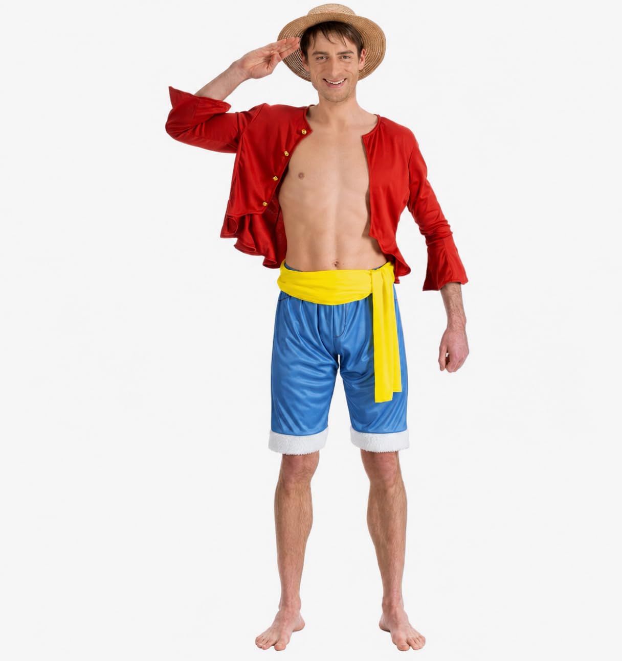 Chaks - Disfraz de Luffy, conjunto de disfraz de anime, cosplay