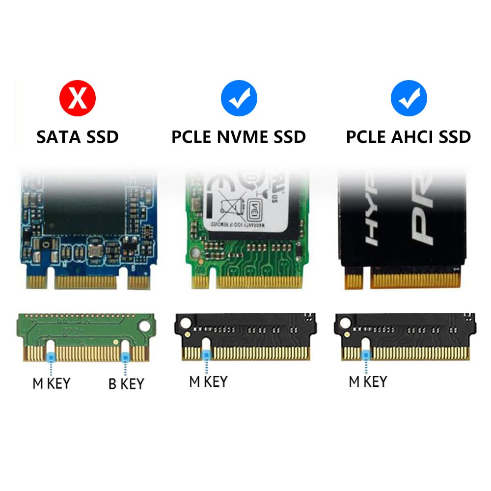 M.2 NVME SSD Convert Adapter,NGFF M.2 NGFF M-Key AHCI SSD Convert