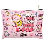 1 Neceser de Maquillaje KPOP, Regalo Musical para Chicas Que aman el K-Pop, Merchandising de películas KPOP para Fans de la música, Regalo de Equipo KPOP, Regalos KPOP para Chicas