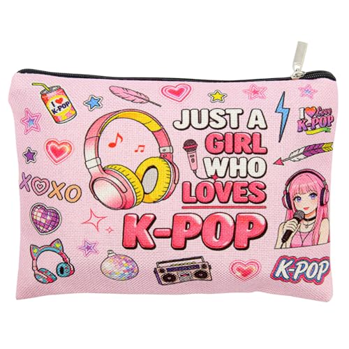 1Pcs Kpop Makeup Bag Music Gift for Girls Who Loves K-Pop K-pop Movie Merch Stuff for Music Fan K-pop Team Gift Kpop Gifts for Girls K Pop Gifts for Girl