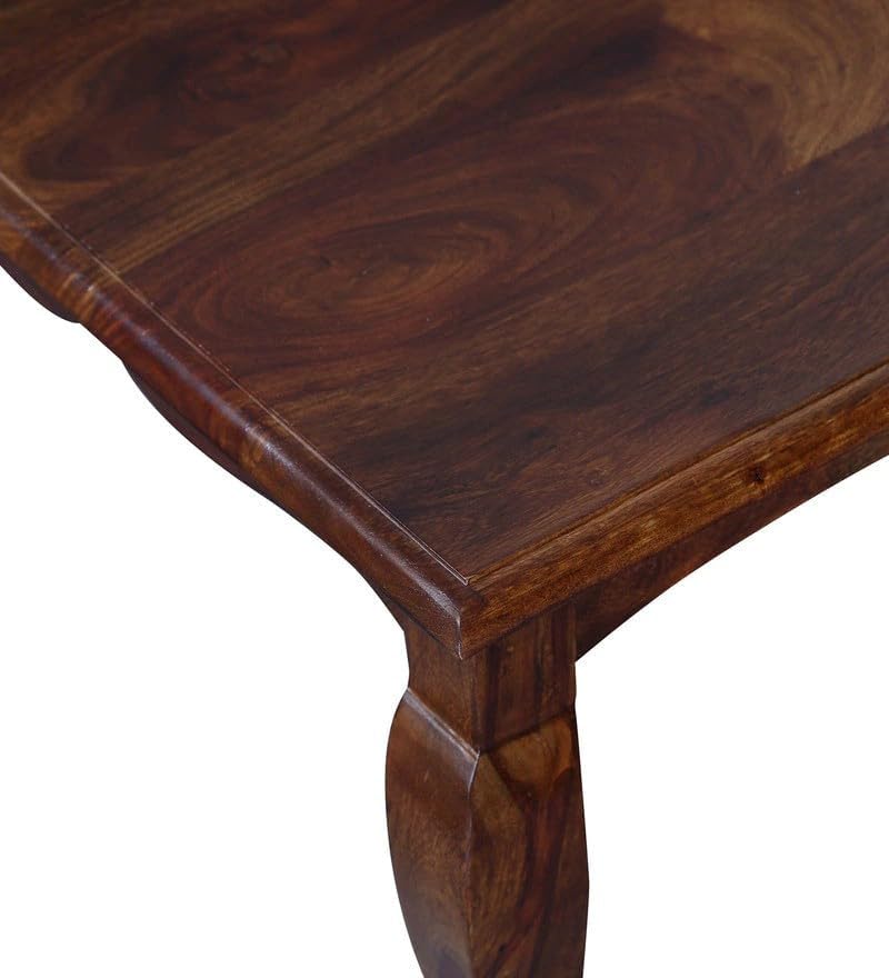Image of AASALIYA Solid Sheesham Wood Coffee Table for Living Room | Wooden Centre Table with Classic Curved Legs | Handmade Tea Table for Home, Office & Lounge | Honey Finish